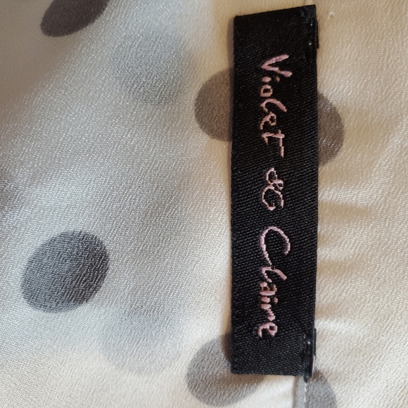 Violet & Claire White & Gray Polka Dot Blouse Small - Picture 6 of 8